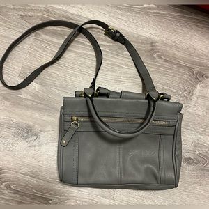 NWOT MERONA gray handbag with removable, Adjustable shoulder strap